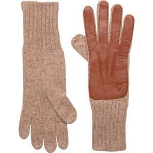 NWOT Frye Leather Patch Knit Gloves S/M